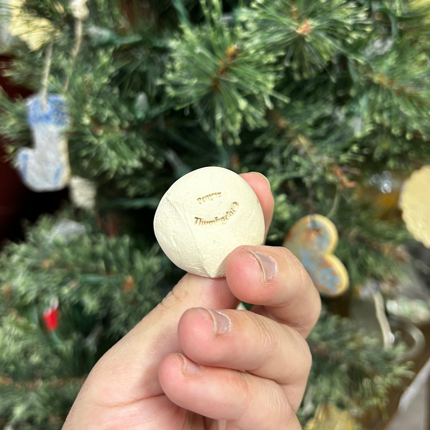 White Rugged Cross Prayer Thumbprint