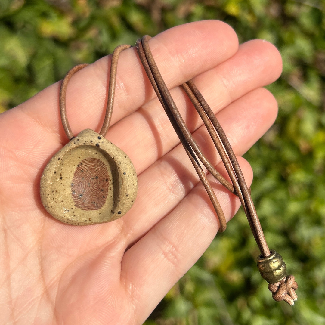 Memorial Gift, picture on clay, remembrance Thumbprint, Memorial Piece, Handheld gift, clay gift, clay worry stone, Thumbies, Fingerprint memorial Gift, Worry Stone, Memorial Necklace