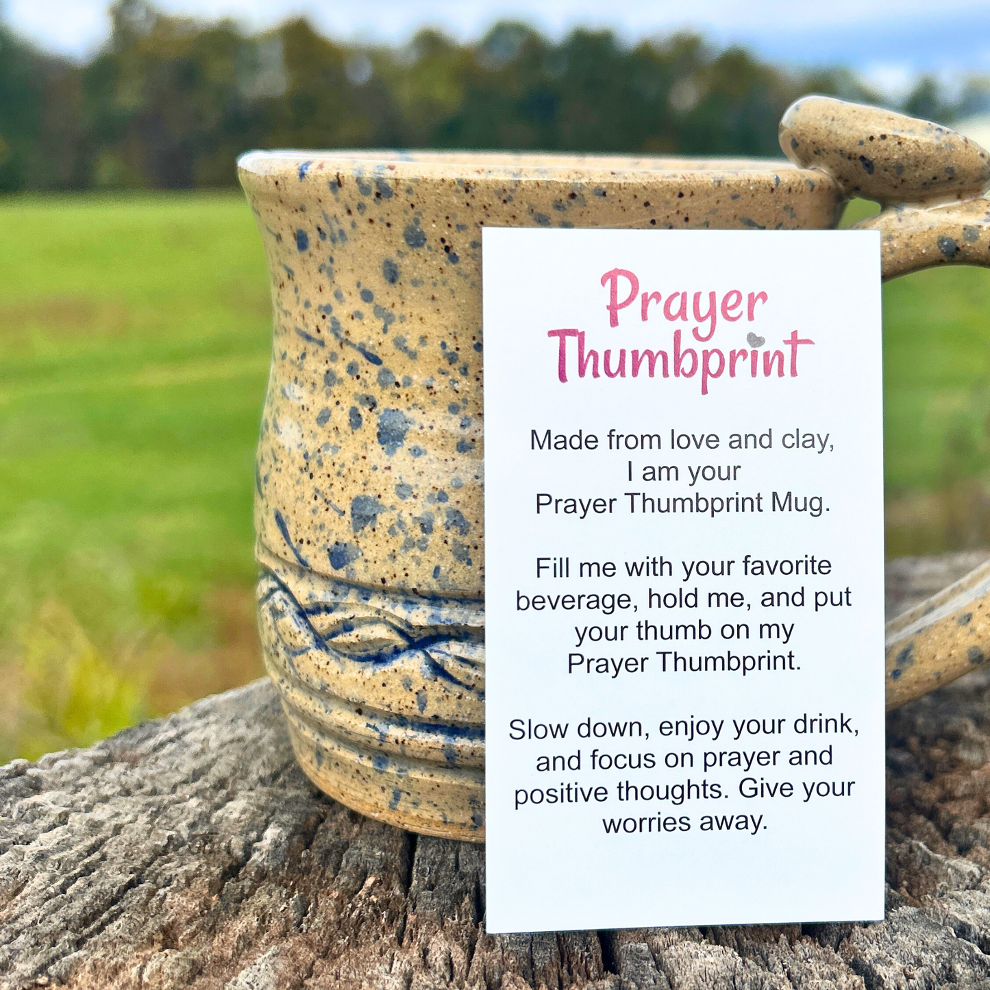 Cobalt Prayer Thumbprint Mug