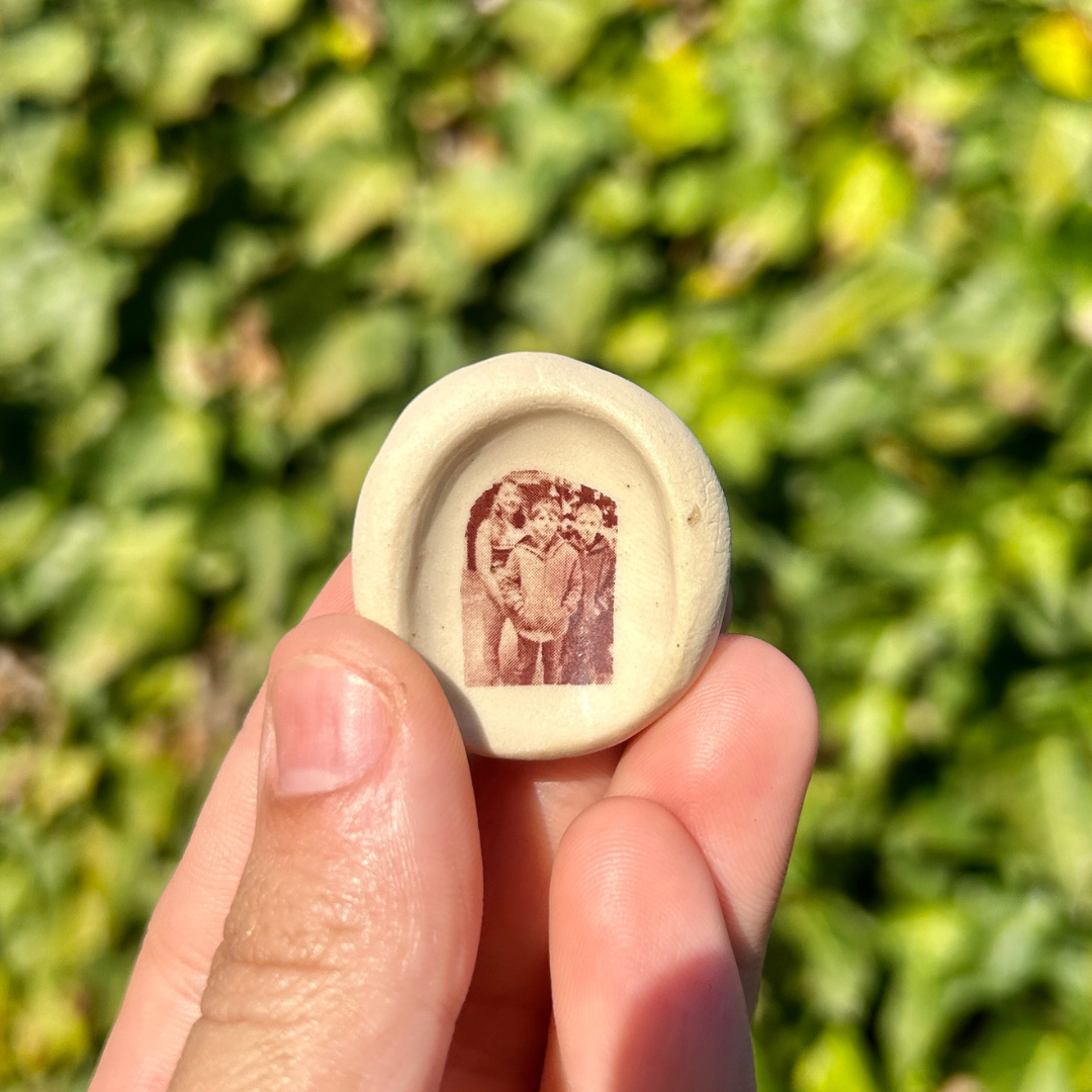 Memorial Gift, picture on clay, remembrance Thumbprint, Memorial Piece, Handheld gift, clay gift, clay worry stone, Thumbies, Fingerprint memorial Gift, Worry Stone, Partingstone