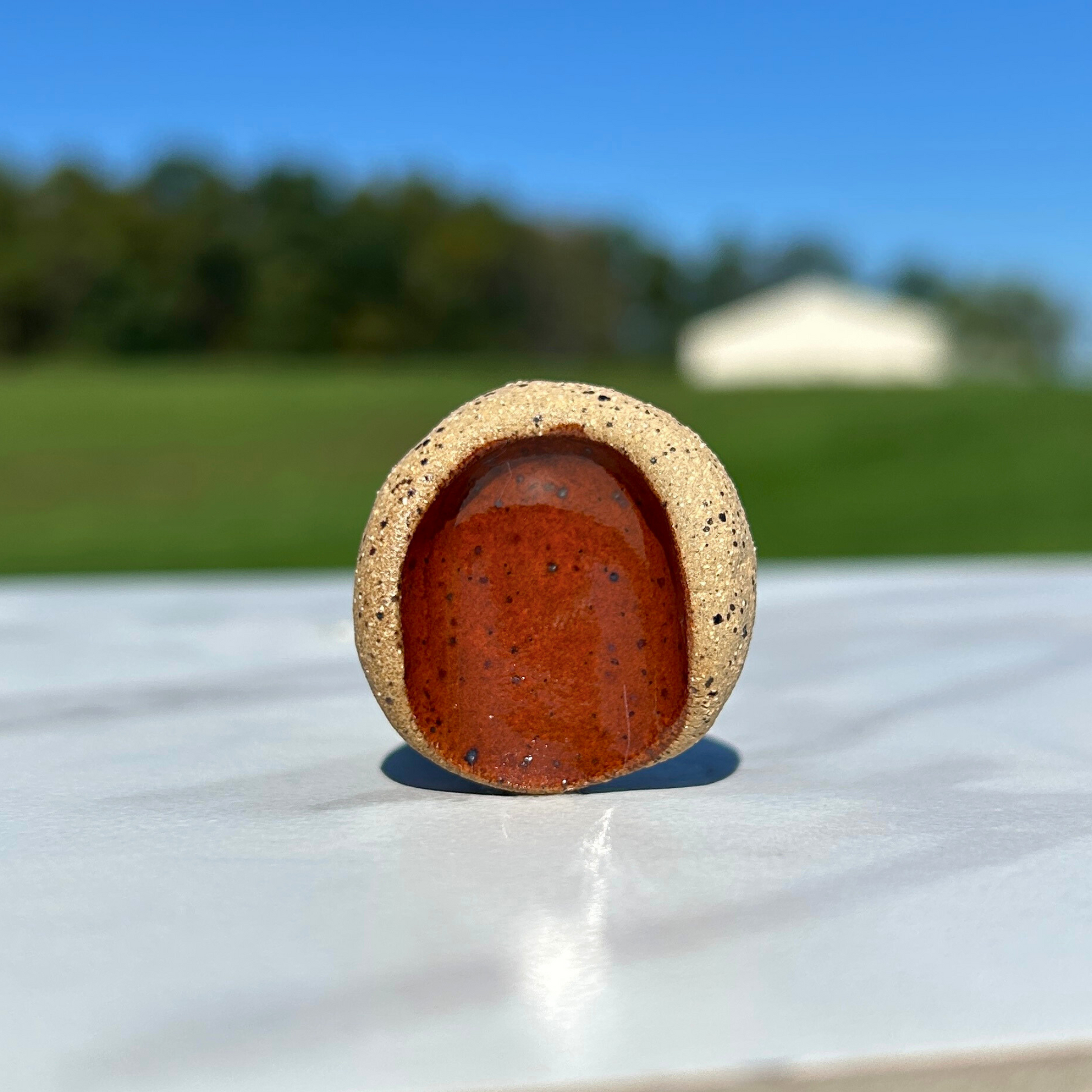 Calm, Thumbprint, Grounding Method, Clay Worry Stone, Thumbprint Clay Worry Stone,Red