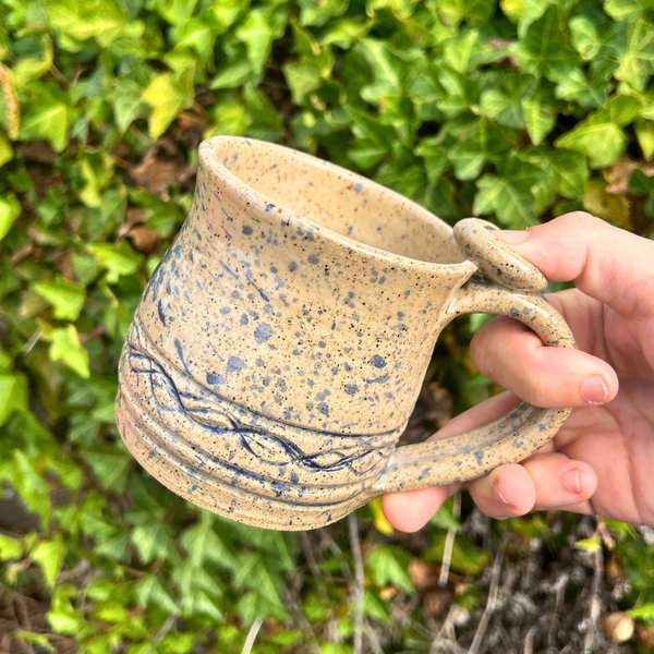 Cobalt Prayer Thumbprint Mug