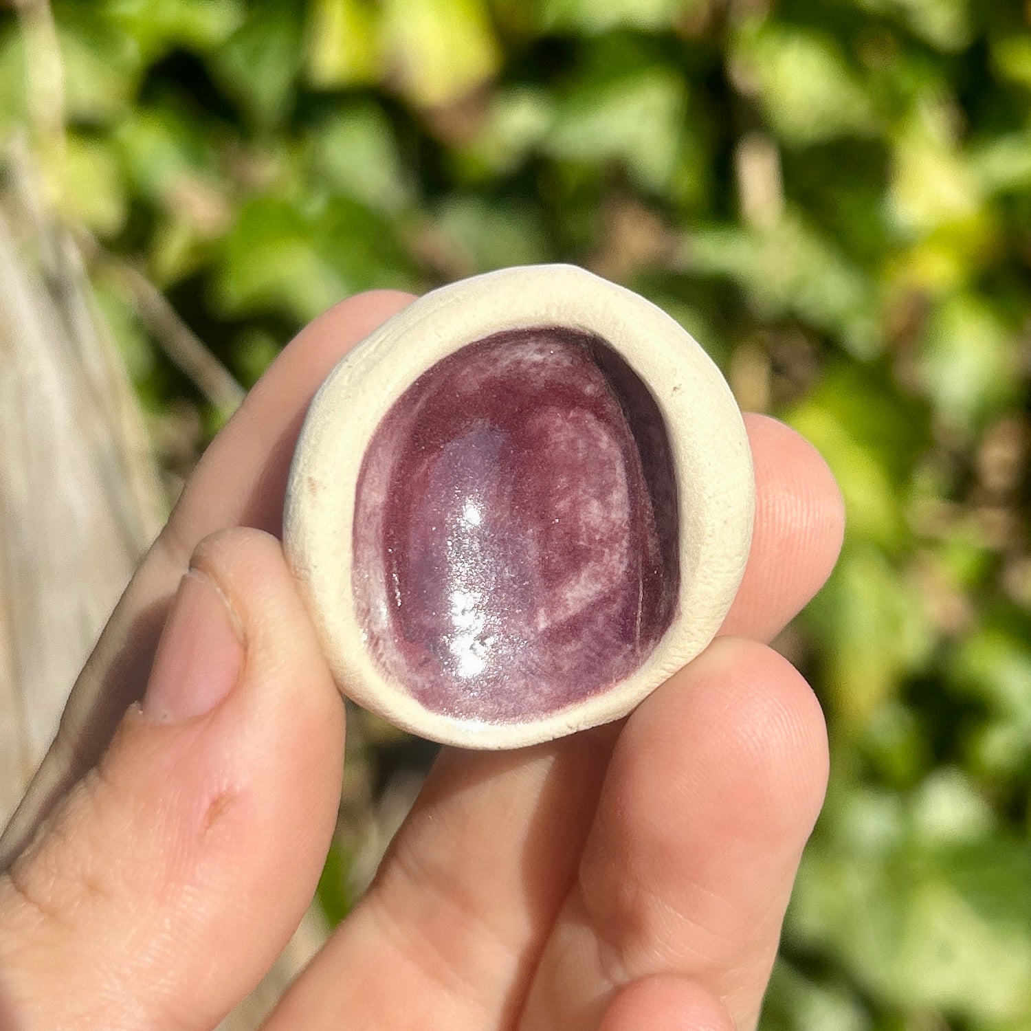 Calm, Thumbprint, Grounding Method, Clay Worry Stone, Thumbprint Clay Worry Stone, purple