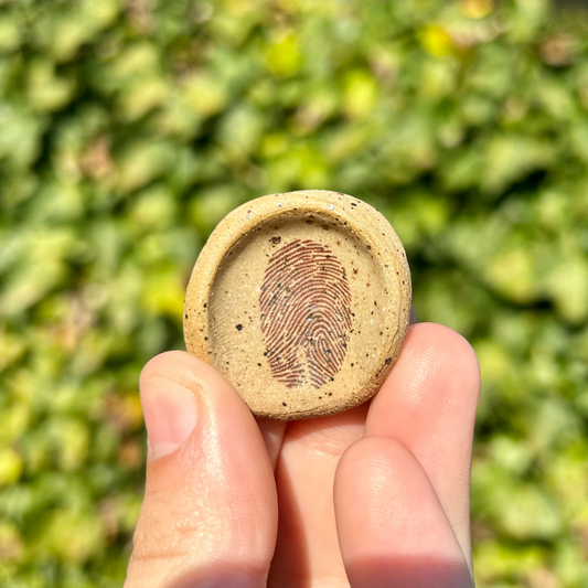 Memorial Gift, picture on clay, remembrance Thumbprint, Memorial Piece, Handheld gift, clay gift, clay worry stone, Thumbies, Fingerprint memorial Gift, partingstone, worrystone, preserved remains, cremains