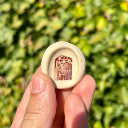 Memorial Gift, picture on clay, remembrance Thumbprint, Memorial Piece, Handheld gift, clay gift, clay worry stone, Thumbies, Fingerprint memorial Gift,  Worry Stone, Partingstone 