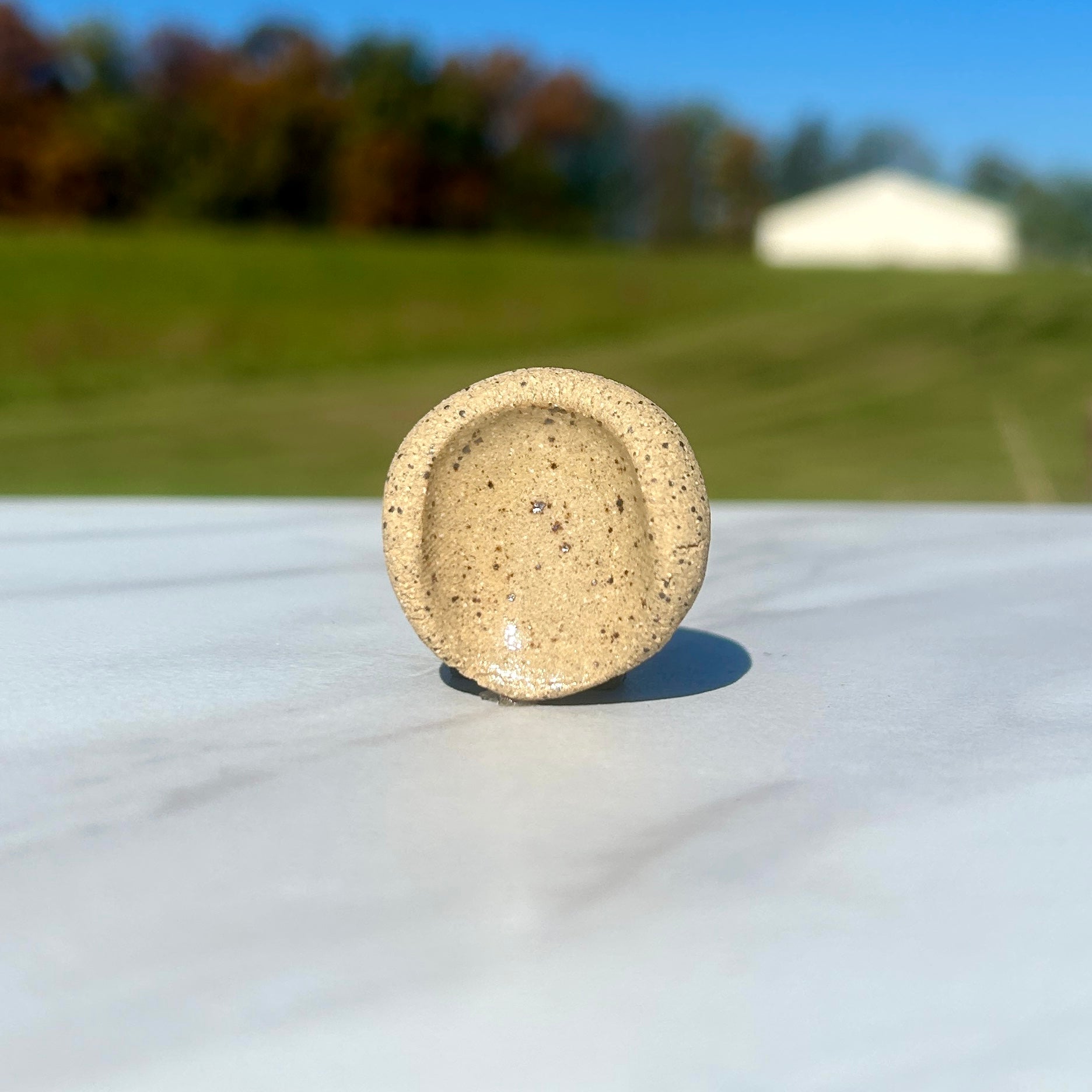 Calm, Thumbprint, Grounding Method, Clay Worry Stone, Thumbprint Clay Worry Stone, Clear, Natural