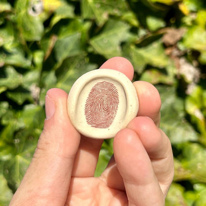 Memorial Gift, picture on clay, remembrance Thumbprint, Memorial Piece, Handheld gift, clay gift, clay worry stone, Thumbies, Fingerprint memorial Gift,  Worry Stone