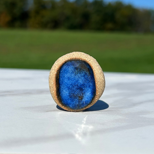 Calm, Thumbprint, Grounding Method, Clay Worry Stone, Thumbprint Clay Worry Stone, Blue Razz